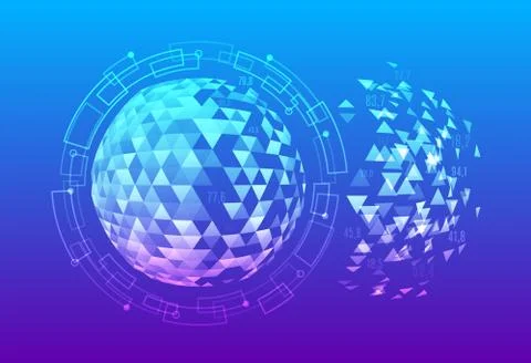 Hi-tech futuristic techno background, hexagon shapes and dots. Stock Illustration