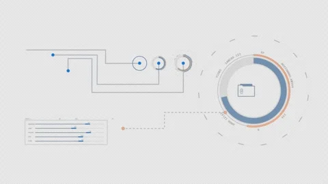 Hi-tech Futuristic technology interface datum HUD Hologram elements with al.. Stock Footage 247910786
