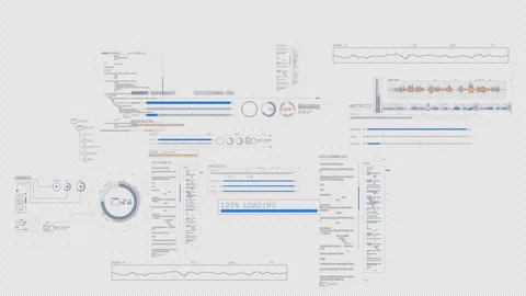 Hi-tech Futuristic technology interface datum HUD Hologram elements with al.. Stock Footage 247911360