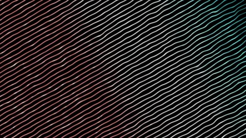 Hi-tech futuristic wave pattern moving stripes on black background Stock Footage 296054779