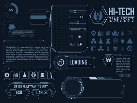 Hi-tech game asset イラスト素材
