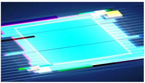 Hi tech glitch rectangle background. Stock Illustration