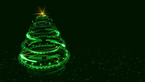 Hi-tech Green Christmas Tree Backdrop. 스톡 동영상 70668023