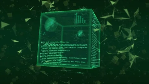 Hi-tech Green Digital Cube Background. Stock-Footage 74771468