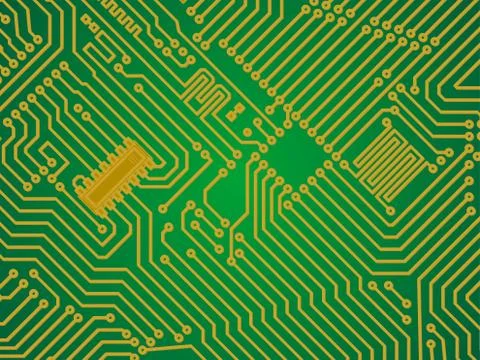 Hi-tech green industry electronics vector background Stock Illustration