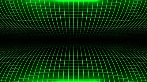Hi-tech Green square pattern futuristic technology grid on black background Stock Footage 296056572