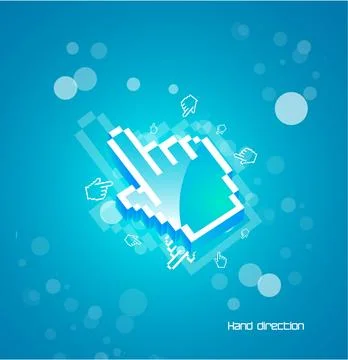 Hi-tech hand pointer background 스톡 일러스트