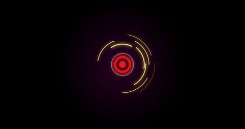 Hi-Tech HUD circles with rotating elements and lines.  Stock Footage 125982335