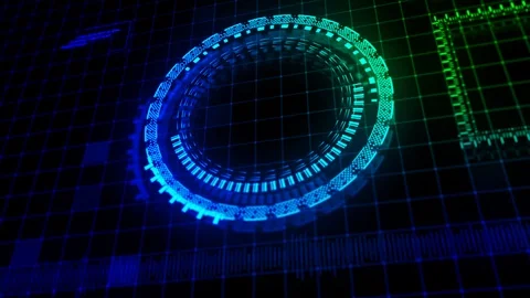 Hi-Tech HUD digital display holographic background Stock Footage 93139930