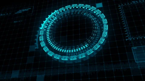 Hi-Tech HUD digital display holographic background Stock Footage 93222548