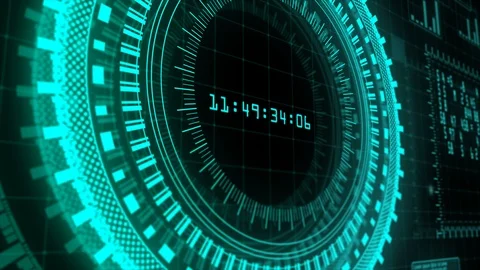 Hi-Tech HUD digital display holographic background Stock Footage 93438192