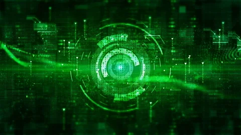 Hi-Tech HUD digital display holographic background. Motion graphics technolog Stock Footage 98337187