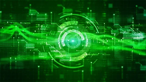 Hi-Tech HUD digital display holographic background. Motion graphics technolog Stock Footage 98338838