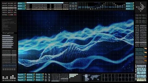 Hi-Tech HUD digital display information holographic background. Motion graphi Stock Footage 99254692
