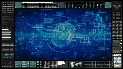 Hi-Tech HUD digital display information holographic background. Motion graphi Stock Footage 99272613