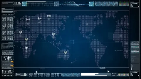 Hi-Tech HUD digital display information holographic background Stock Footage 99357840