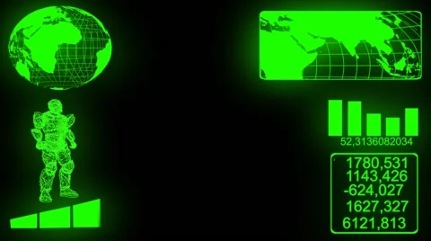 Hi-tech HUD Display Animation 스톡 동영상 40501717