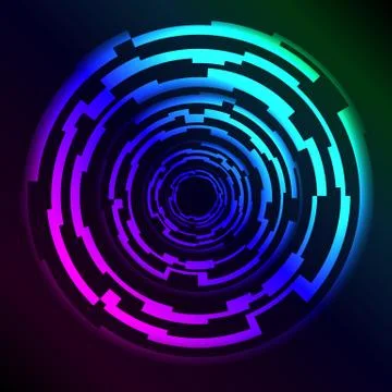 Hi-tech hud rings with plasma effect Stock Illustration