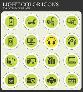 Hi tech icon set Stock Illustration