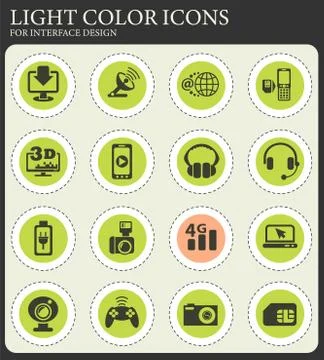 Hi tech icon set Stock Illustration
