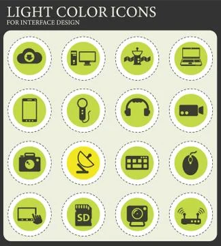 Hi tech icon set Stock Illustration
