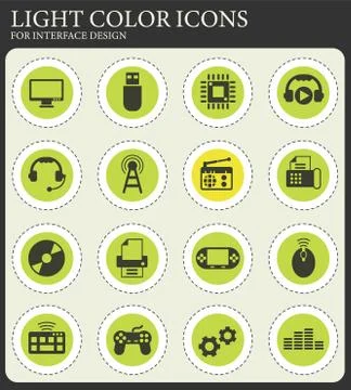 Hi tech icon set Stock Illustration
