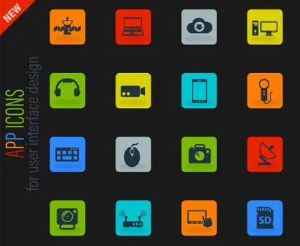 Hi tech icon set Stock Illustration