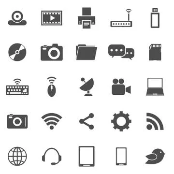 Hi-tech icons on white background Stock Illustration