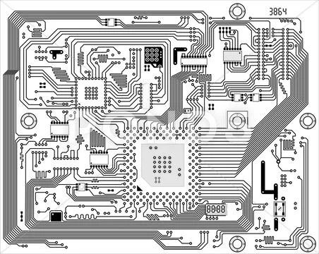 Hi-tech industrial electronic background Stock Illustration