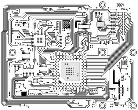 Hi-tech industrial electronic vector background Stock Illustration