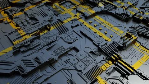 Hi Tech Infographic Background Abstract 3D Rendering Stock Illustration