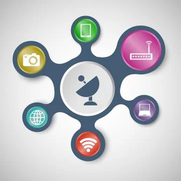 Hi-tech infographic templates with connected metaballs Illustrazione stock