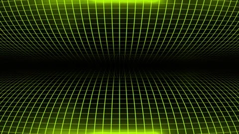 Hi-tech Lime green square pattern futuristic technology grid on black background Stock Footage 296056573