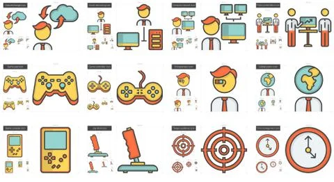 Hi-Tech line icon set Illustrazione stock