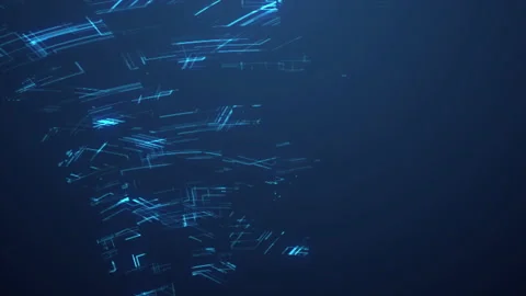 Hi-tech line move from left to right. Blue 3D abstract background. This motion g Stock Footage 140511502