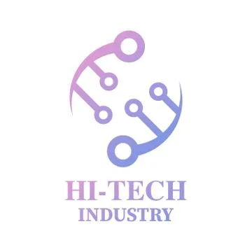 Hi-Tech Logo. Technology logo, computer and data related business, hi-tech and Stock Illustration