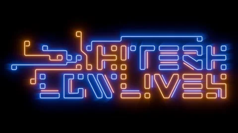 Hi tech low lives flickering neon sign loop animation on uniform back easy blend Stock Footage 333244783