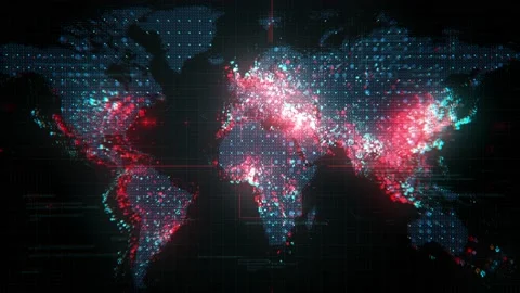 Hi Tech Map Blur-1 Vídeo Stock 169998491