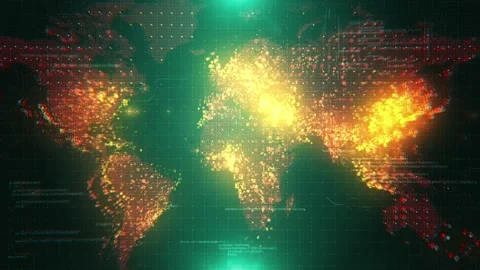 Hi Tech Map Flashes-1 Video stock 170001913