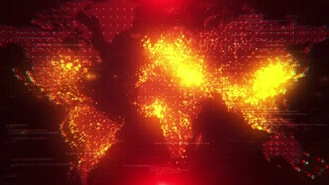Hi Tech Map Glitch-1 Stock Footage 170001347