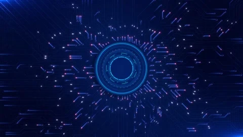 Hi-Tech metaverse AI artificial intelligence data mining circuit board Stock Footage 313725470
