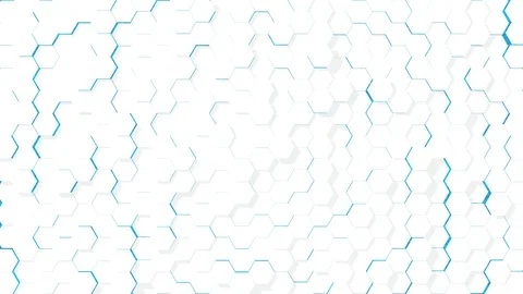 Hi tech minimalist background with hex pattern pulsating with blue underneath Stock Footage 111146331