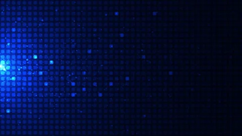 Hi tech motion digital background, square elements and flickering dots on bl Stock Footage 241340710