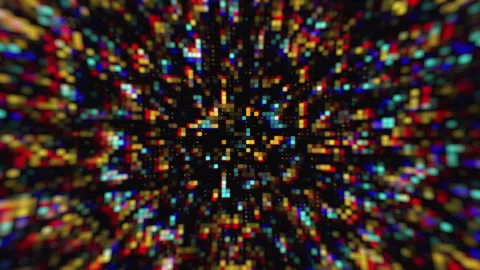Hi-Tech motion graphic animation background, square elements. 4k Stock Footage 247483189