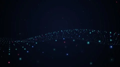 Hi-Tech Particle Motion Graphic Background With Blue And Red Видео 331268295