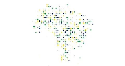 Hi Tech Particles Constructing the Brazil Geographic Area Stock Footage 321232658