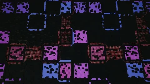 Hi tech pattern on plane surface, neon glow, complex elements and structure. 4k Stock Footage 201035782