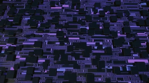 Hi tech pattern on plane surface, neon glow, complex elements and structure. 4k Stock Footage 201218832