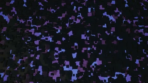 Hi tech pattern on plane surface, neon glow, complex elements and structure. 3d Stock Footage 229808120