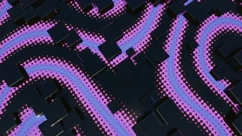 Hi tech pattern on plane surface, neon glow, complex elements and structure. 3d Stock Footage 237640589